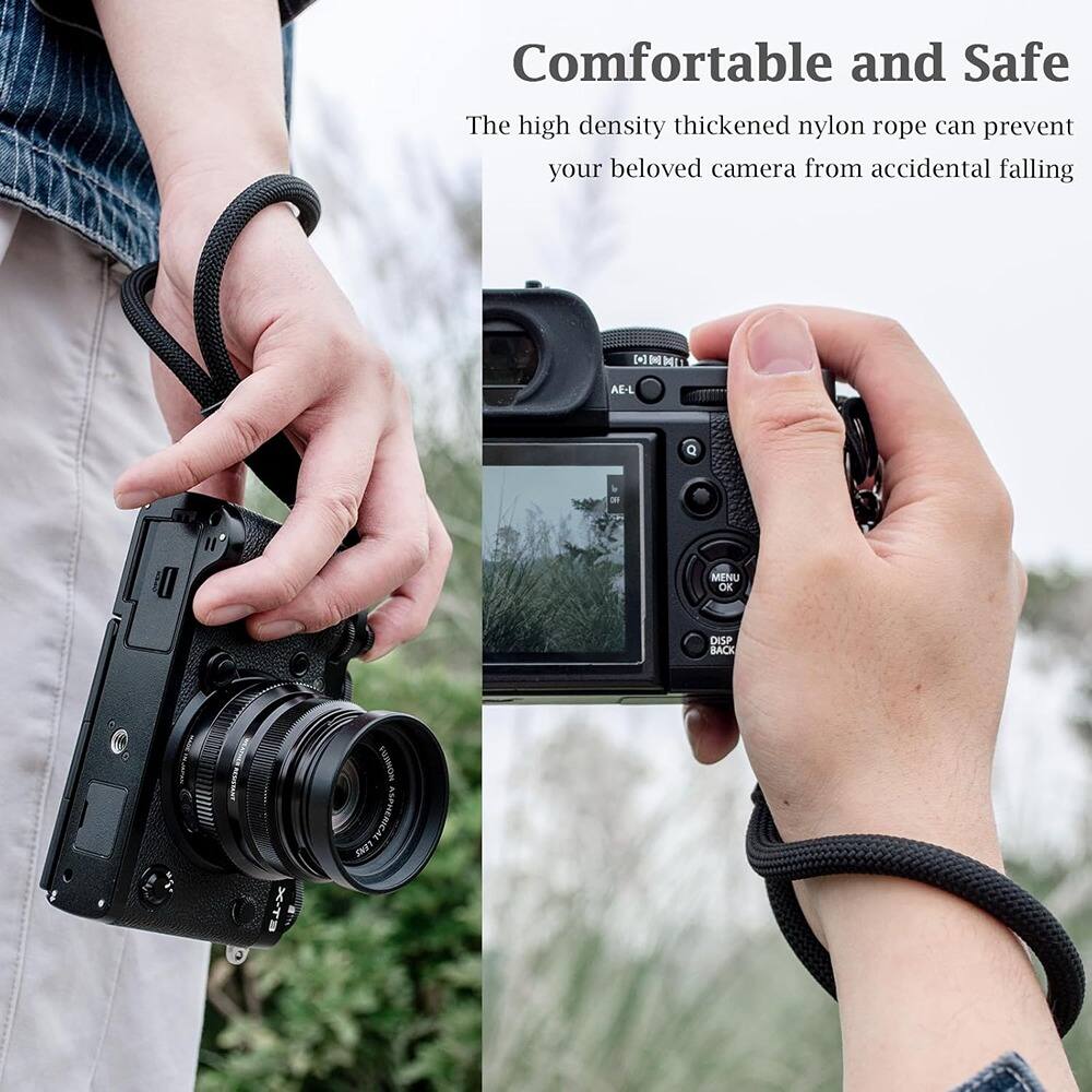 Comfortable and Safe  
The high density thickened nylon rope can prevent your beloved camera from accidental falling
