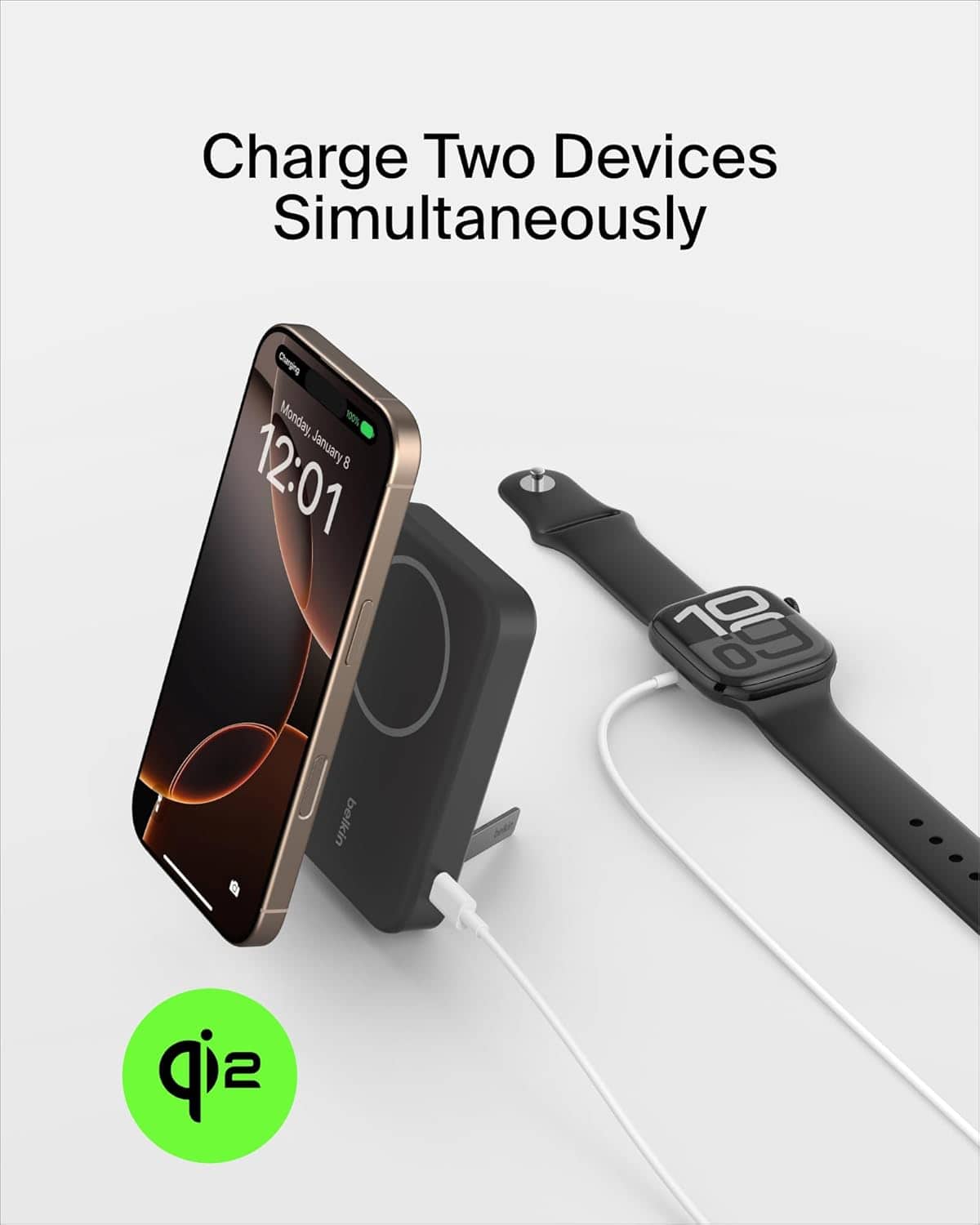 【新品未使用】 Belkin BoostCharge Pro 10000mAh Belkin BoostCharge Pro Magnetic Charging Power Bank 10K + Cable