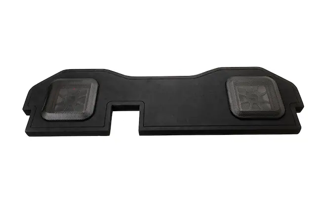 Front. KICKER - L7T Custom Fit Dual 10" 2-Ohm Down Firing Enclosure Subwoofer for Select Dodge Rams - Black.