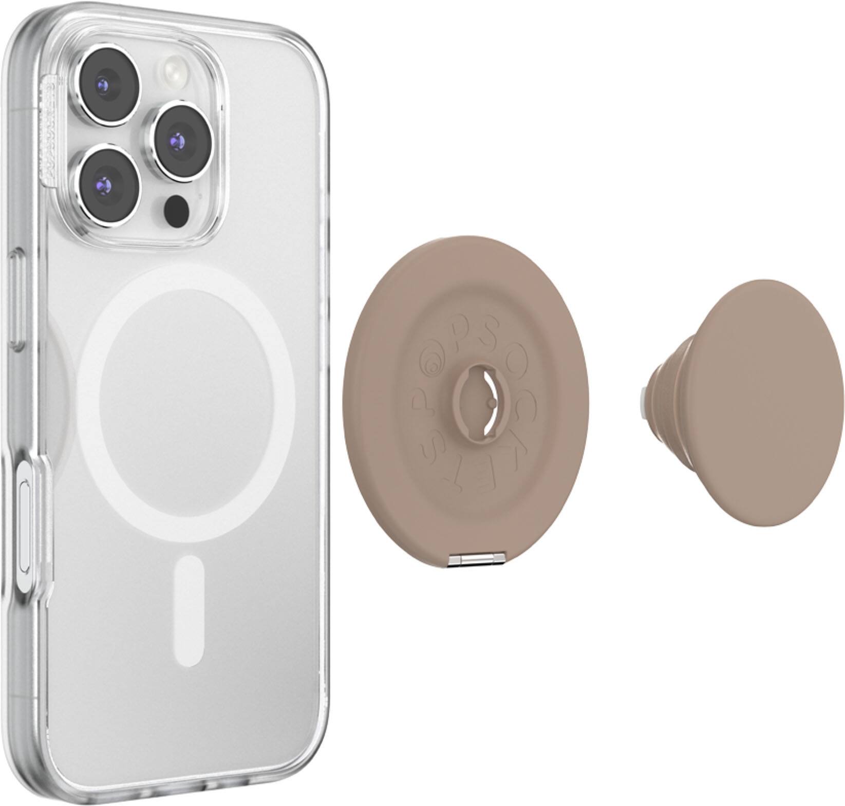 Alt View 6. PopSockets - MagSafe Kick-Out Universal Magnetic Grip & Stand with Adapter Ring for Cell Phones - Latte.