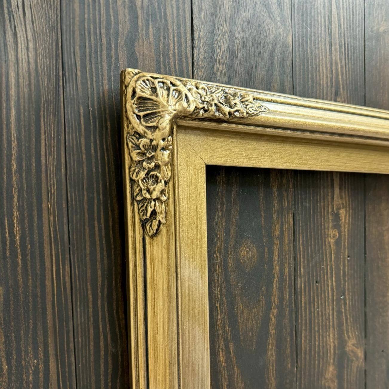 Alt View 1. LAREDO FRAME FACTORY - 50 inch Handmade ornate Tv frame for Samsung The Frame tv and Frame Pro Model - ANTIQUE GOLD.