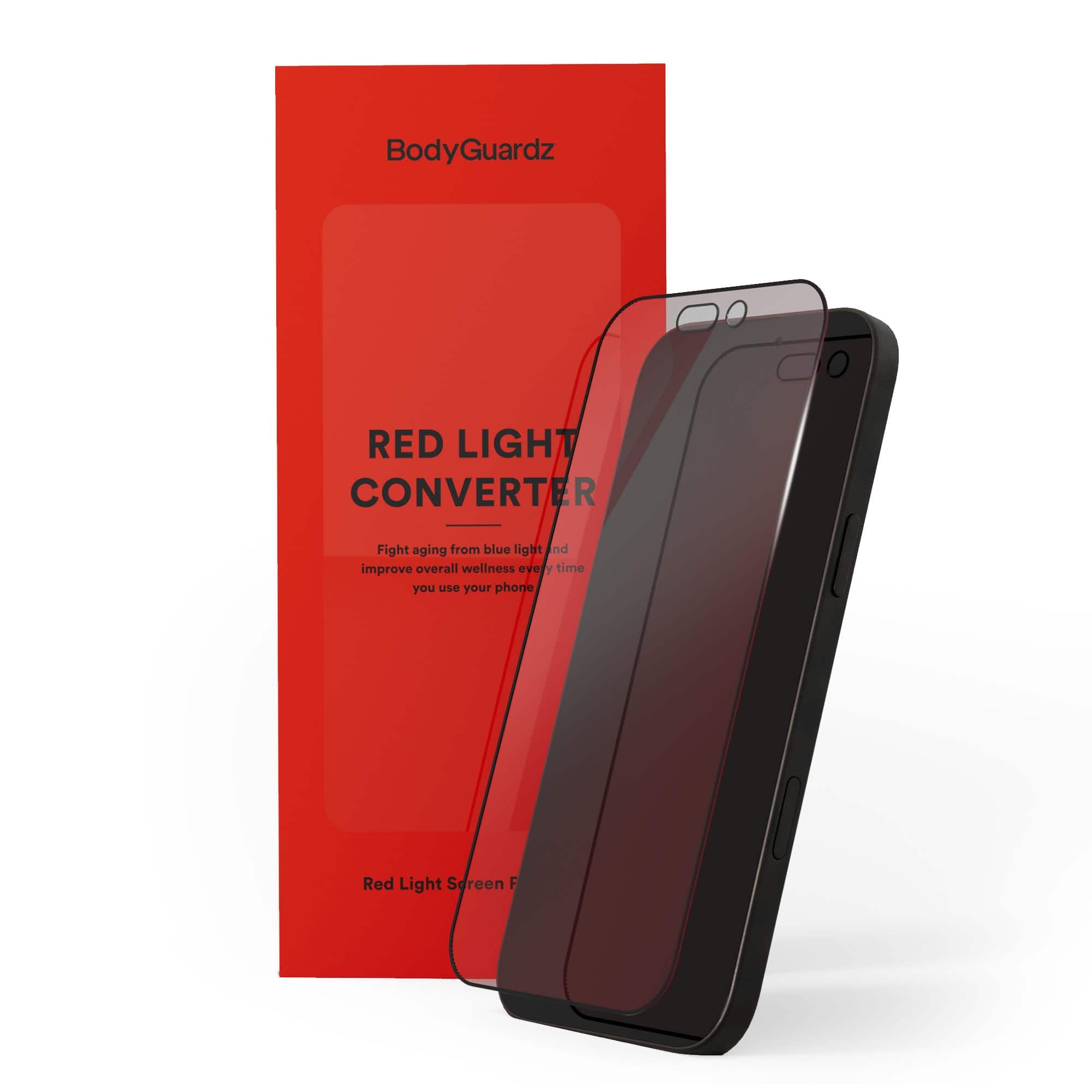 BodyGuardz - Red Light Converter Screen Protector – Passive Red Light Therapy for Face - Clear