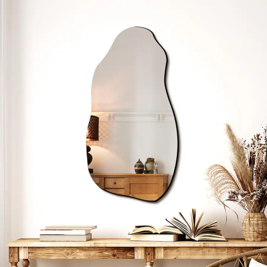 Asymmetrical Glass Wall With Disagree Living Room photo