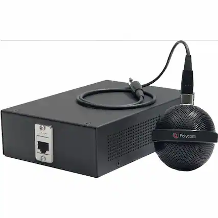 Front. HP - Poly Wired Full Duplex Microphone - White - 80 Hz to 20 kHz -40 dB - Ceiling Mount.