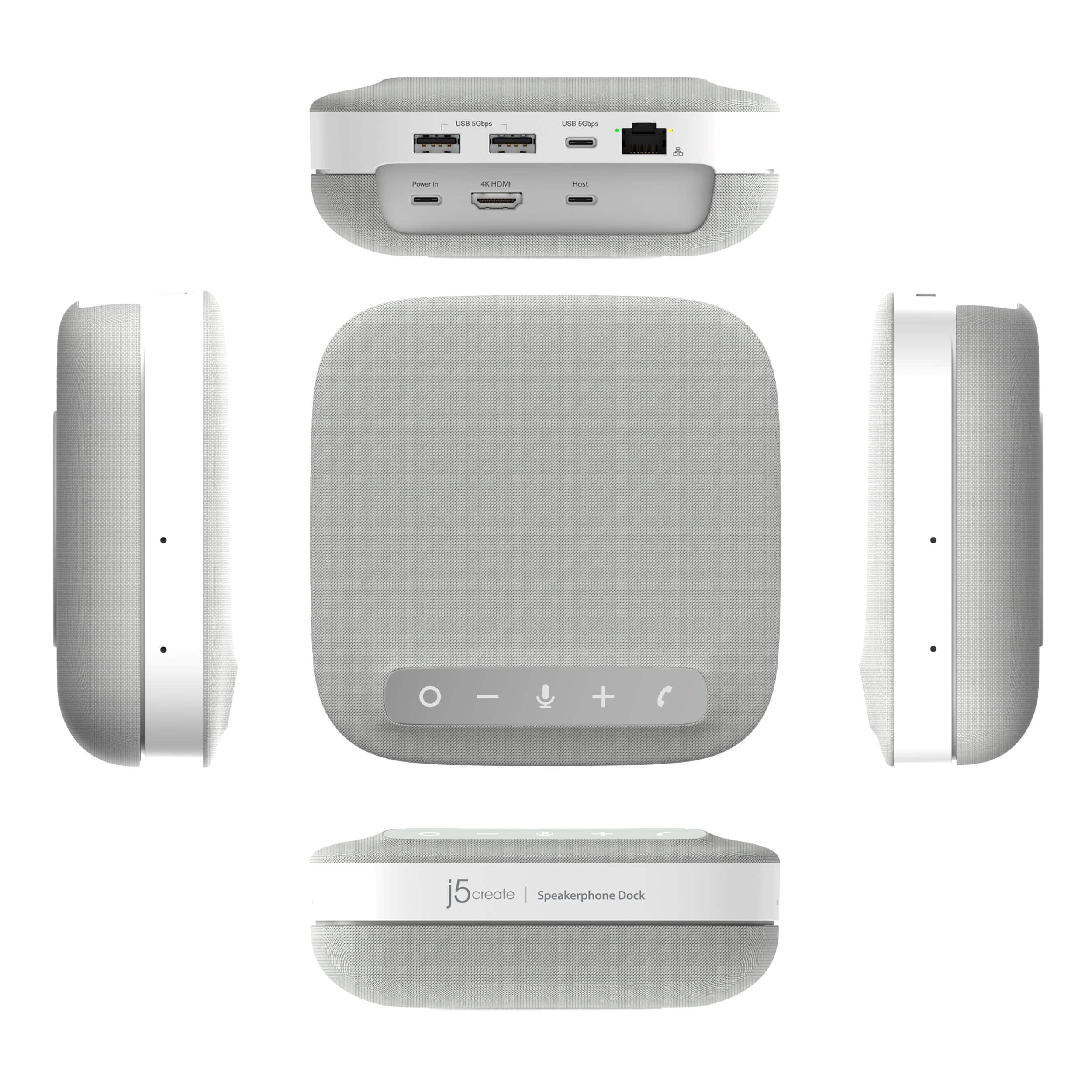 Alt View 13. j5create - USB-C 4K Speakerphone Docking Station - Grey.