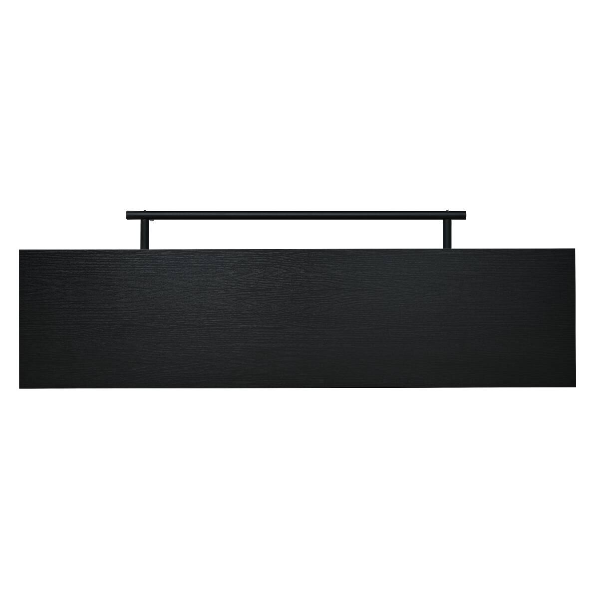 Alt View 10. Loheer - Loheer 3 in 1 Bar Table with Wine Storage, Black Counter Height Table with Metal Footrest - Black.