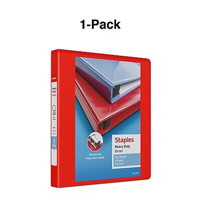 1-Pack  
Staples Heavy Duty Binder  
Reinforced Rings Open Easily  
1 Pack