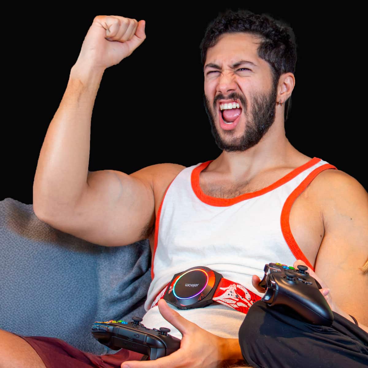 Alt View 12. Woojer - Call of Duty (COD) - Limited Numbered Collector's Edition, Haptic Body Strap 3 - Feel Games, Music, Movies, and VR. - Red.