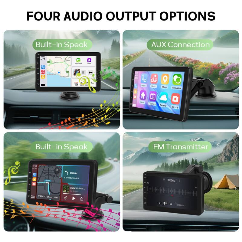 FOUR AUDIO OUTPUT OPTIONS

Built-in Speak

AUX Connection

Built-in Speak

FM Transmitter