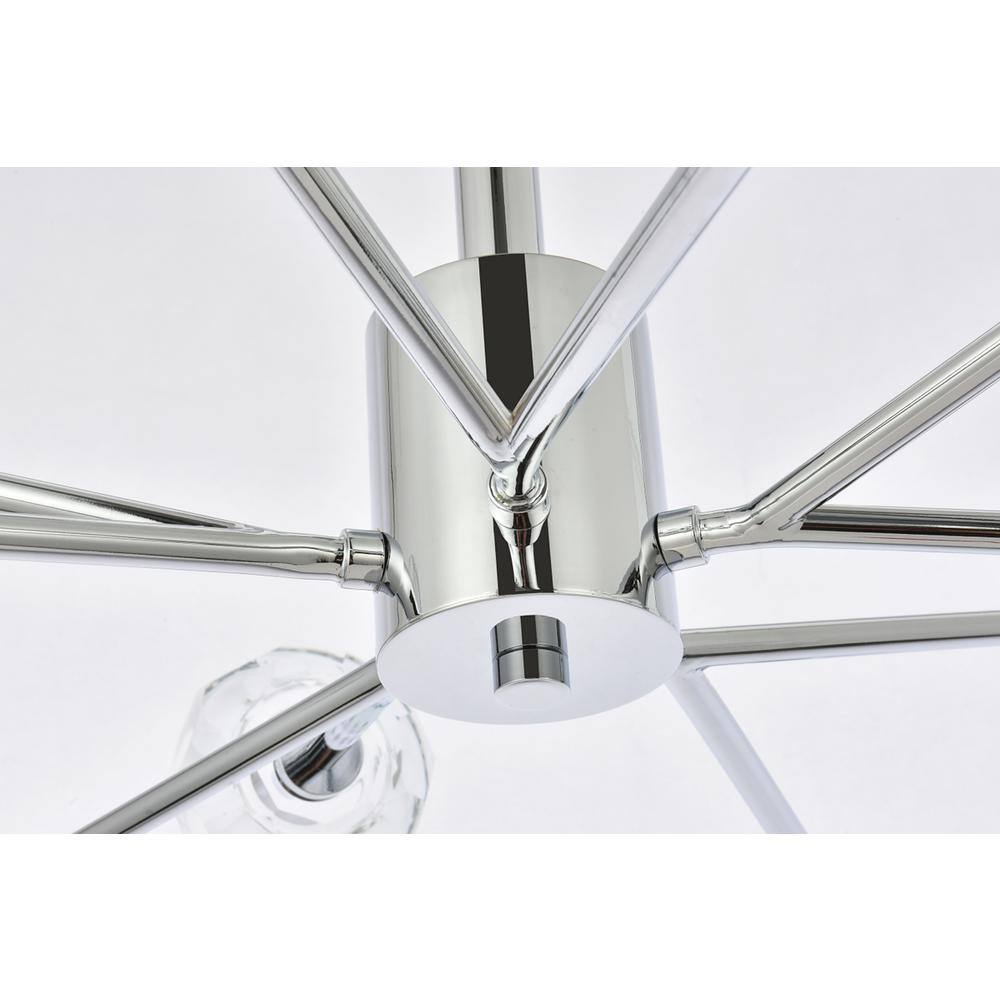 Alt View 1. Elegant Lighting - Graham 10 Light Pendant in Chrome - Chrome And Clear.