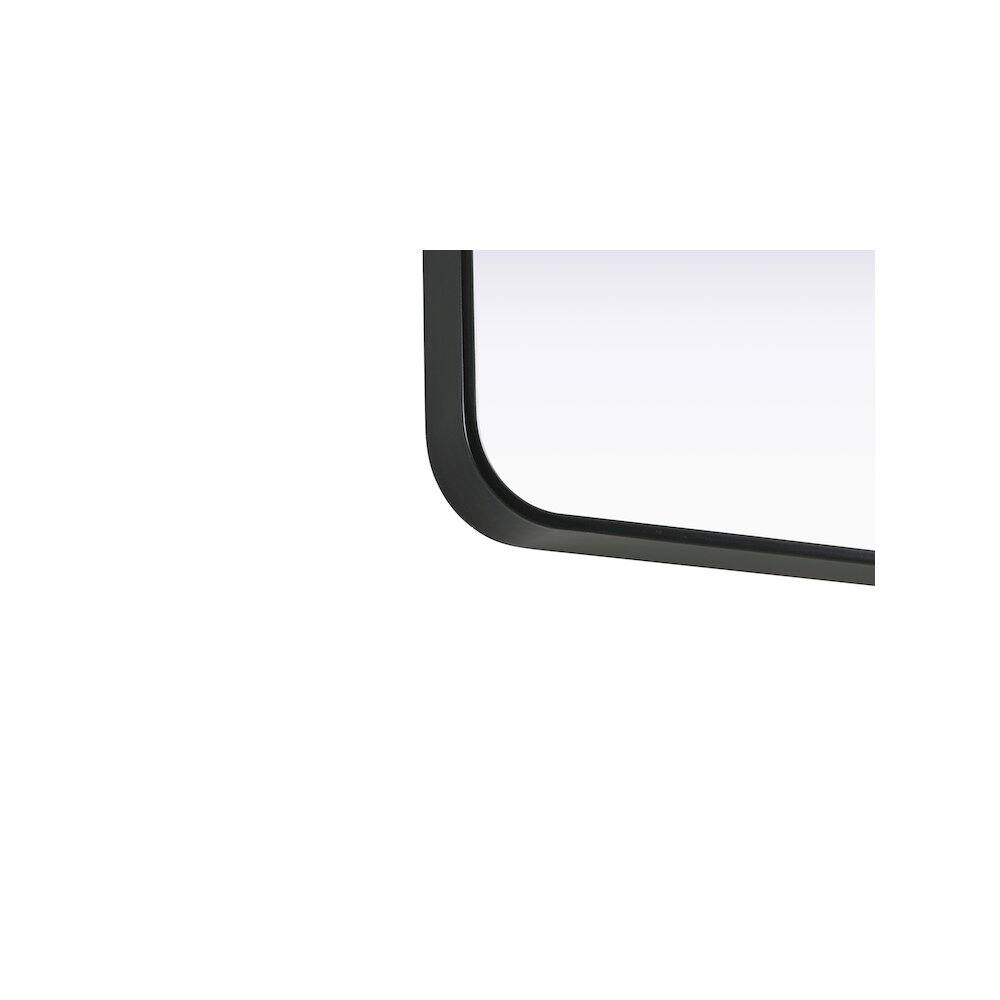 Left. Elegant Decor - Contour Metal Rectangle Mirror 22x30 in Black - Black.