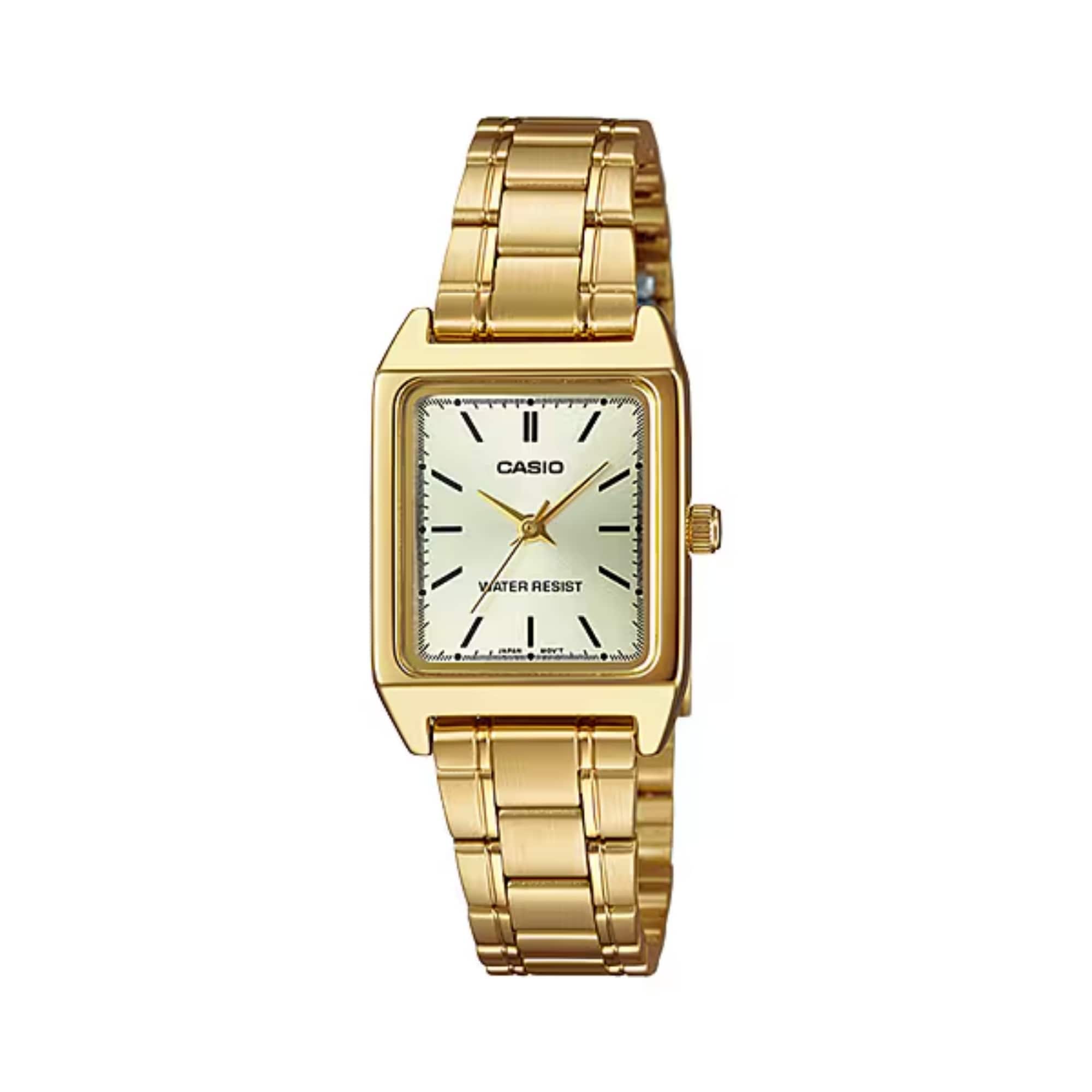 Casio - Women’s Analog Watch Champagne Dial Steel Bracelet - LTP-V007G-9EUDF - Gold price history on PriceWatchPro