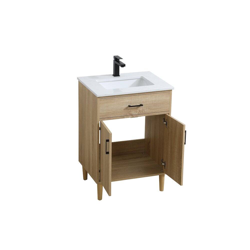 Alt View 1. Elegant Kitchen and Bath - Chandler 24 Inch Single Bathroom Vanity In Mango Wood - Mango Wood.