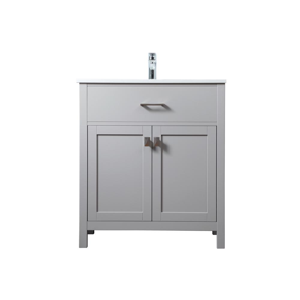 Alt View 10. Elegant Kitchen and Bath - 30 Inch SIngle Bathroom Vanity In Grey - Grey.