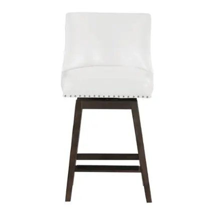 Front. OSP Home Furnishings - Granville 26" Swivel Counter Stool - White/Grey.