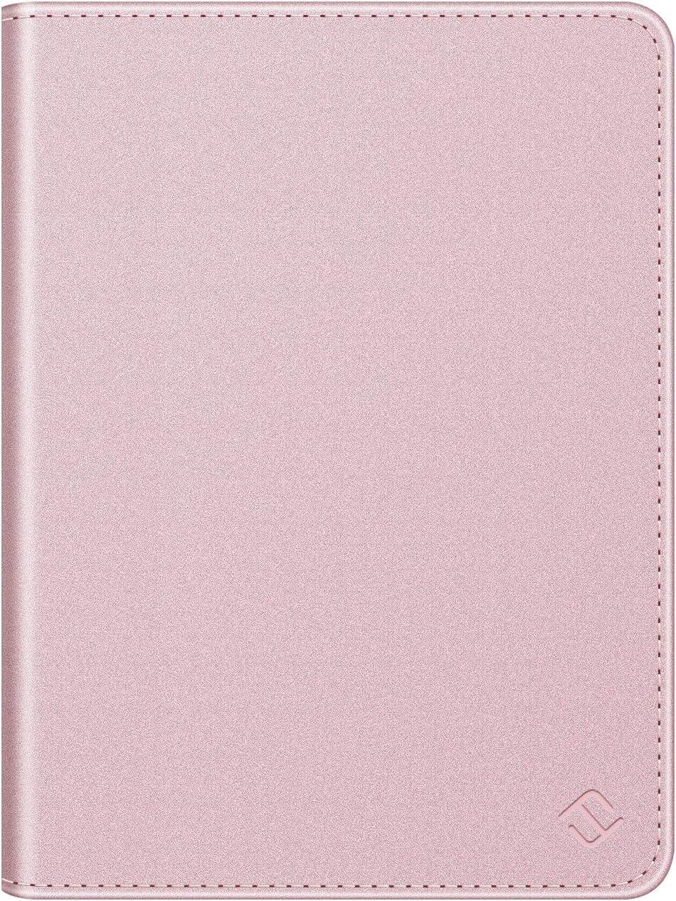 Alt View 5. Fintie - Case for 7"/6.8" Kindle Paperwhite 12th/11th Gen & Kindle Colorsoft PU Leather Stand Cover Foldable Kickstand Hand Strap - Rose Gold.