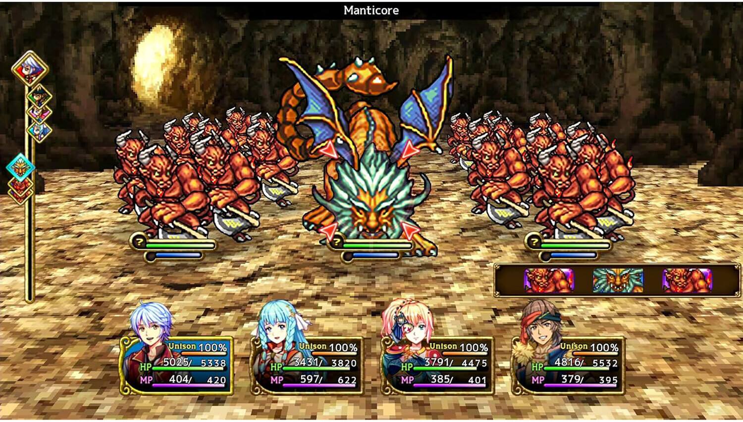 Manticore

Unison 100% HP 5025/5338 MP 404/420

Unison 100% HP 3431/3820 MP 597/622

Unison 100% HP 3791/4475 MP 385/401

Unison 100% HP 4816/5532 MP 379/395