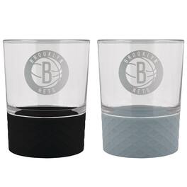 Great American Products - Brooklyn Nets 14oz. Commissioner Rocks Glass Two-Piece Set - Multicolor
