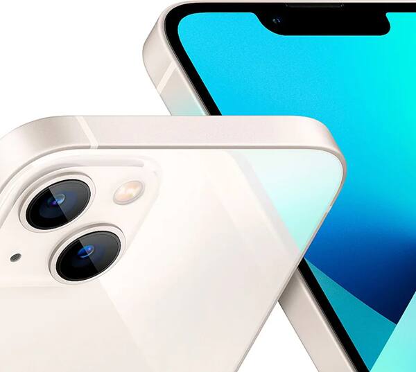Left. Apple - Refurbished Excellent iPhone 13 mini  5G 128GB (Unlocked) - Starlight.