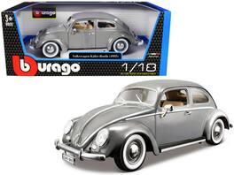 1955 Volkswagen Kafer Beetle 1/18 Diecast Model Car by Bburago - Gray