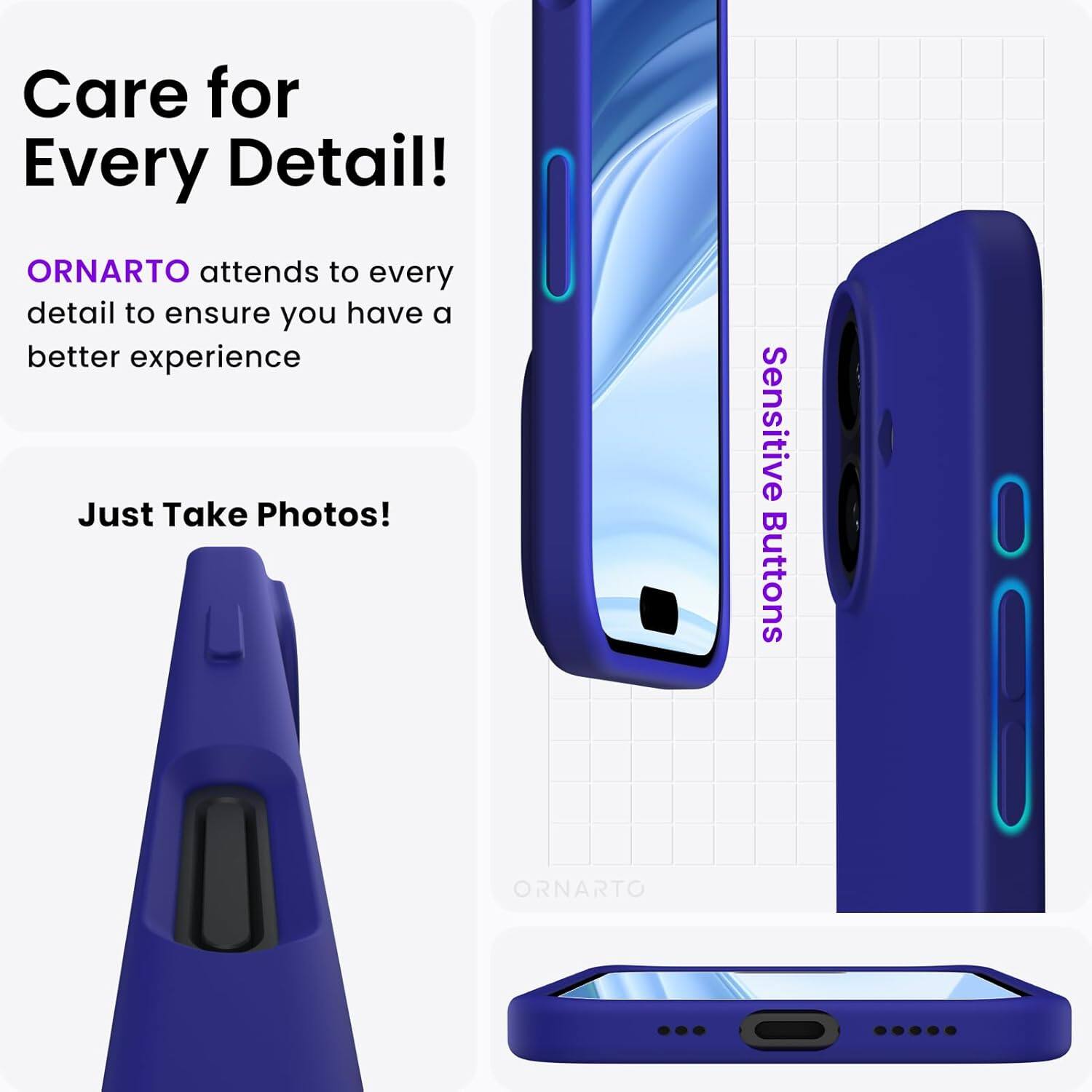 Care for Every Detail! ORNARTO attends to every detail to ensure you have a better experience. Just Take Photos! Sensitive Buttons. ORNARTO