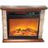 Front. Lifesmart - 3-element Small Square Infrared Fireplace with Faux Stone Accent - Black.