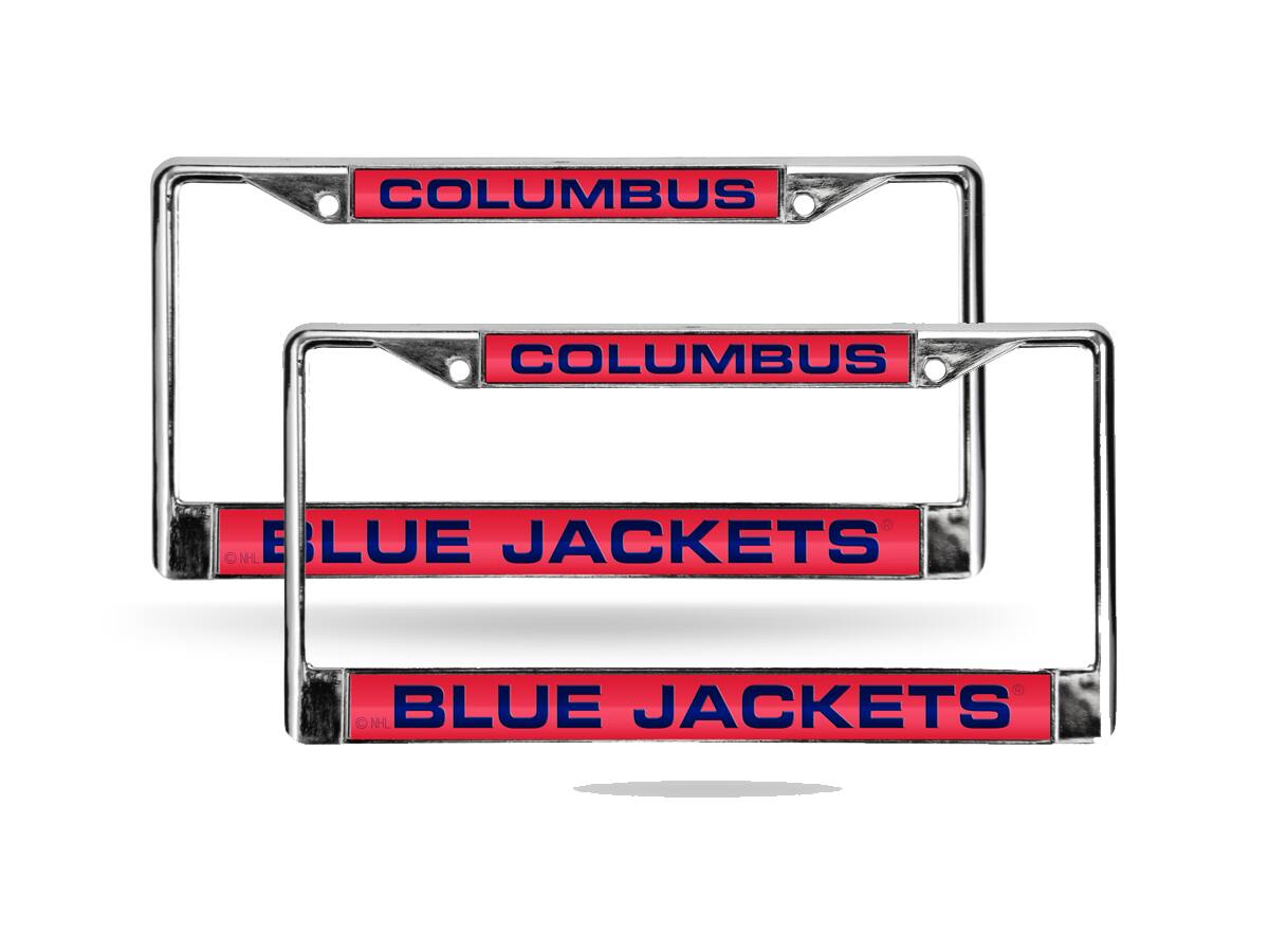 Columbus Blue Jackets Chrome Metal (Set of 2) Laser Cut License Plate Frames