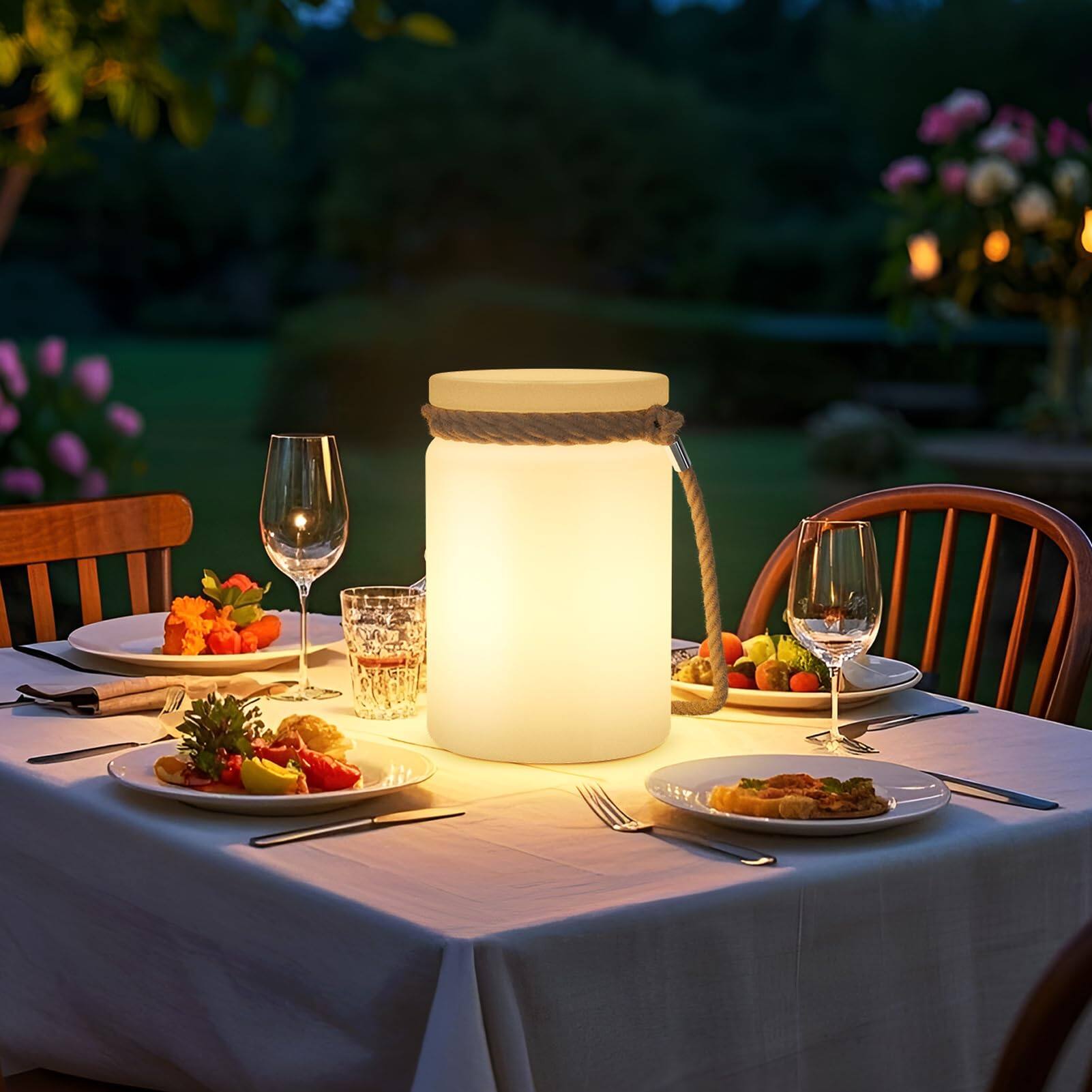 Alt View 4. Reds Spade - Led Lamp Lantern Table Cordless Shower Rgb And Warm White Dimmable For Indoor Outdoor Patio Camping - White A.