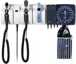 Viva Comfort - Ophthalmoscope, Otoscope, Thermometer, Sphygmomanometer, and Ear Specula Dispenser All-in-One Diagnostic Wall System - White