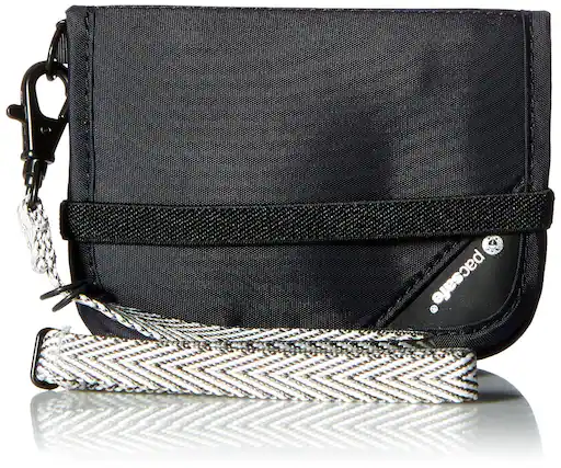 Front. Pacsafe - Pacsafe RFIDsafe V50 Anti Theft RFID Blocking Compact Wallet Black - Black.