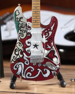 Axe Heaven - Jimi Hendrix - Jimi Hendrix Fender Stratocaster Saville Theatre Mini Guitar Replica - Collectibles - Multicolor
