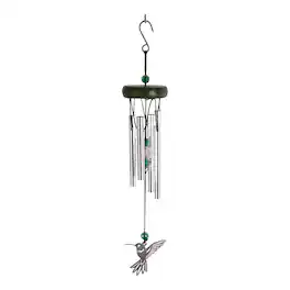 FC Design - 11" Long Hummingbird Wood Top Wind Chime Outdoor Patio or Garden Hanging Decoration - Multi-Color