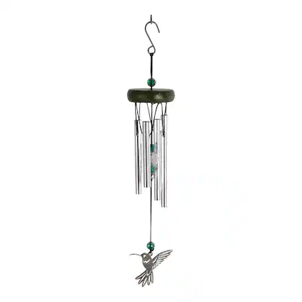 Front. FC Design - FC Design 11" Long Hummingbird Wood Top Wind Chime Outdoor Patio or Garden Hanging Decoration - Multi-Color.