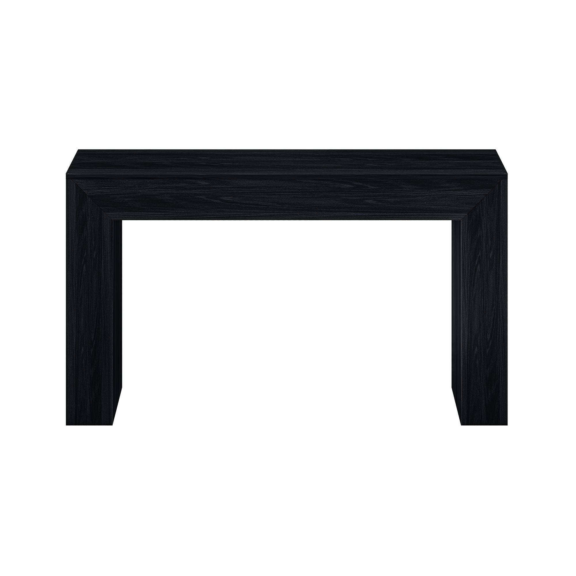 Alt View 3. Plank+Beam - Grande Console Table (56in / 1420mm), Black Wirebrush - Black Wirebrush.
