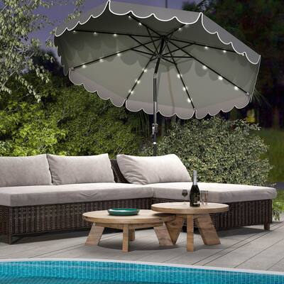 gray solar patio umbrella ABCCANOPY Durable Led Umbrellas with 32LED Lights 9FT (Light Gray) : Patio, Lawn & Garden ensuring durability and stability Outsunny Solar LED Lighted Patio