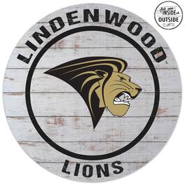 Jardine - Lindenwood Lions 20'' Indoor/Outdoor Weathered Circle Sign - White