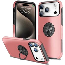Entronix - Case Compatible with iPhone 18 Pro Max - 360º Circular Ring Gripstand - Pink