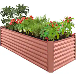 Best Choice Products - 8x4x2ft Outdoor Metal Raised Garden Bed for Vegetables Flowers Herbs - Terracotta