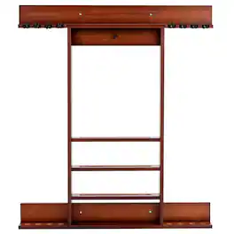Gymax - Billiard Cue Rack Only Wall-mounted Billiard Stick Holder Wall Pool Stick Holder - Brown