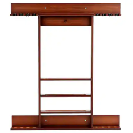 Front. Gymax - Gymax Billiard Cue Rack Only Wall-mounted Billiard Stick Holder Wall Pool Stick Holder Brown - Brown.