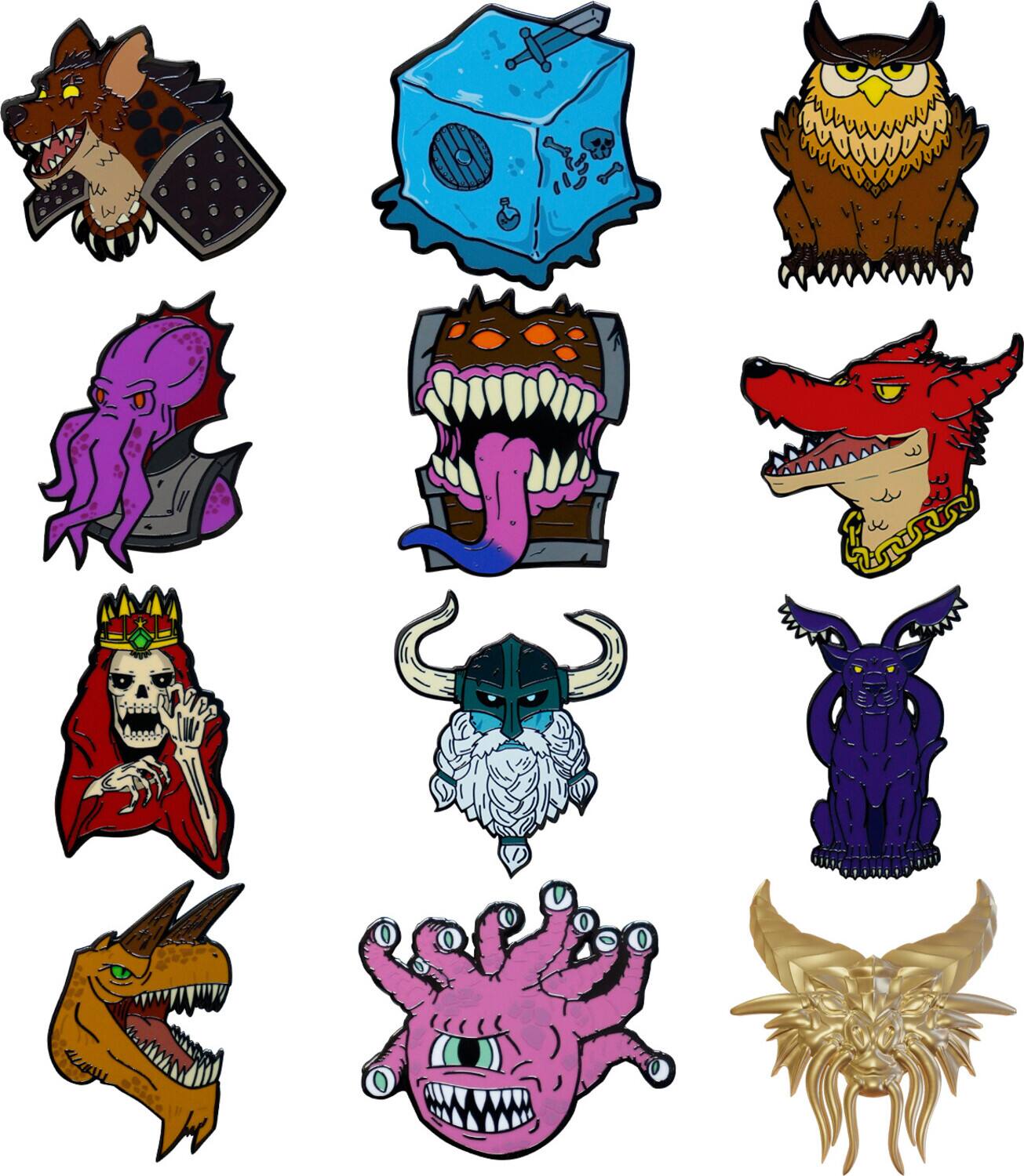 Dungeons & Dragons: 50th Anniversary - Mystery Pin Badge - 12ct Blind Box Display - COLLECTIBLES