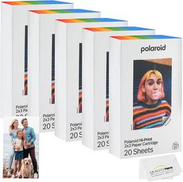 Polaroid - Hi-Print Paper - 2x3 Photo Paper Cardridge - 100 Photos + Quality Photo Microfiber cloth