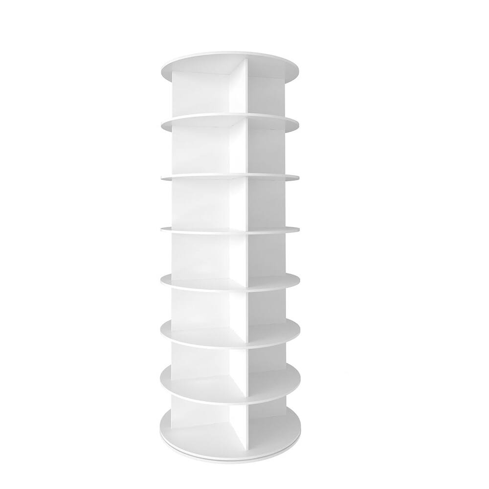 Angle. Loheer - Loheer 7 tier rotating shoe rack white round shoe carousel 28 pairs capacity - White.