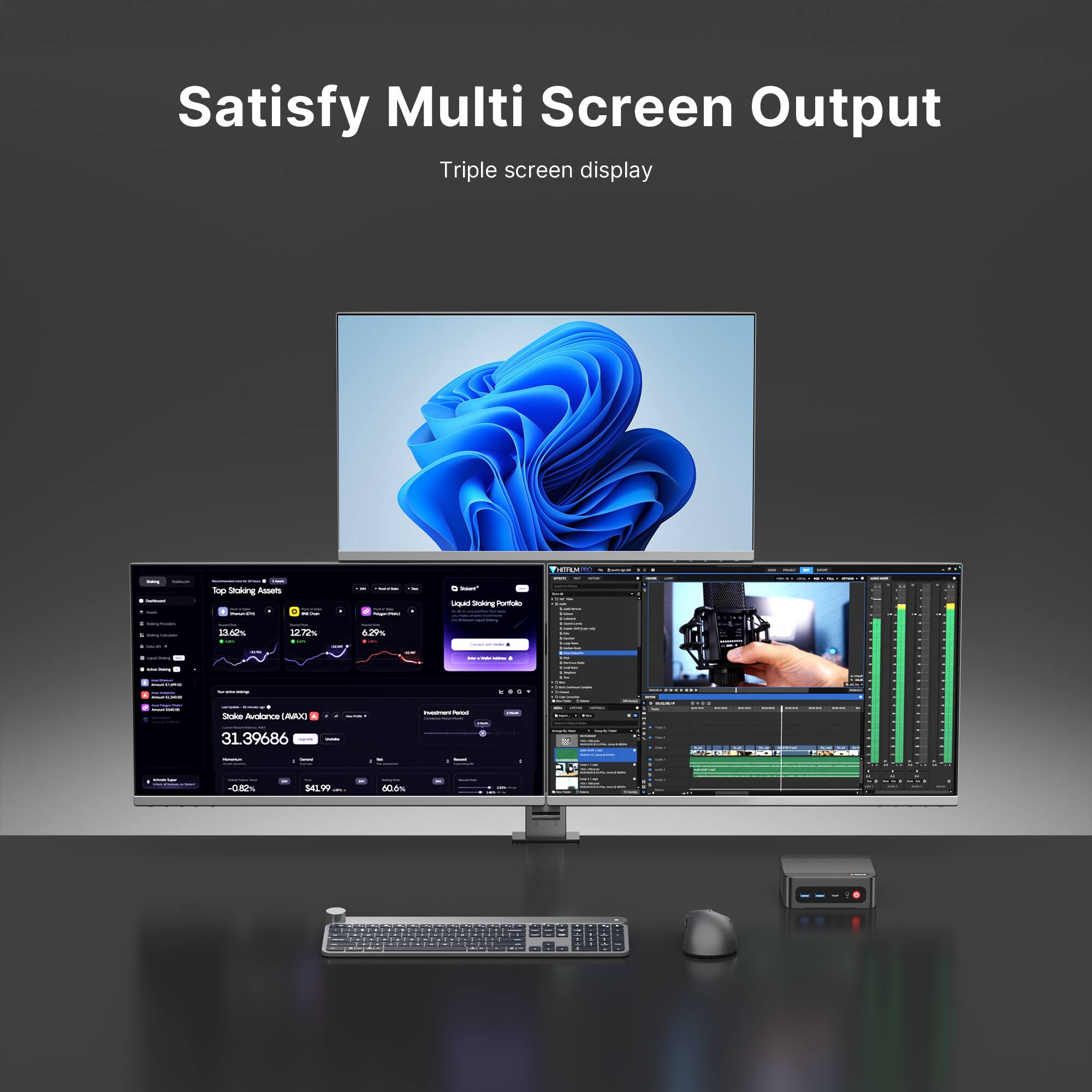 Satisfy Multi Screen Output Triple screen display

HEREND 00%
- Salibool - - FAT
Top Staking Assets
Pow.the 13.62% 12.72%
6.29%
Onion* alchof grakit blupu
 -  -
-
-

2
-
COMICION
-

1

6
Stake Avalanche (AAX)
nuttiment Food
- 
MURCH
3139686 -
JACK:
-0.82%
$41.99
60.6%