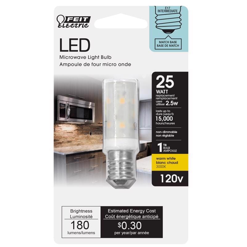 FEIT ELECTRIC - T8 E17 (Intermediate) LED Bulb Warm White 25 Watt Equivalence 1 pk