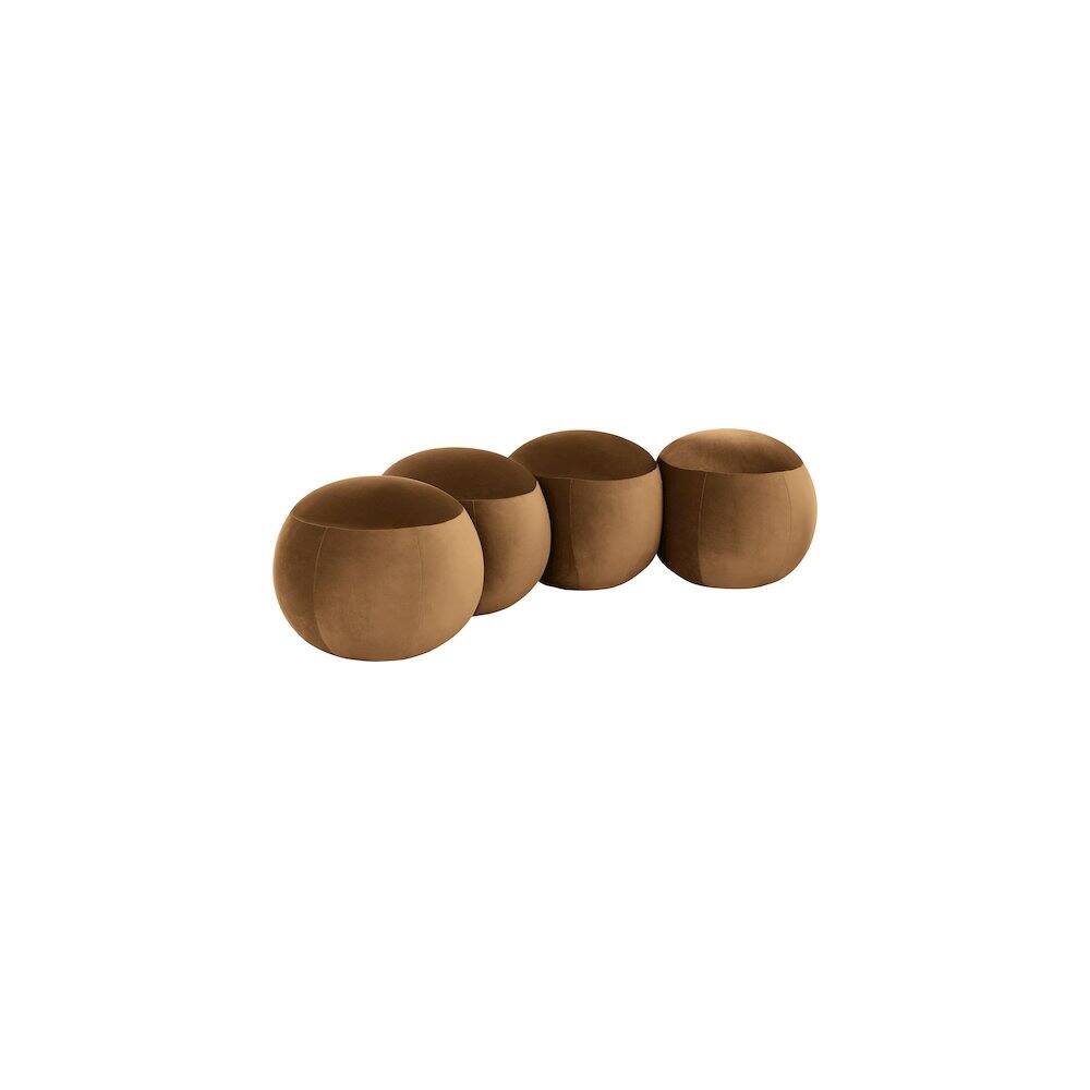 Alt View 2. Meridian Furniture - Apollo Saddle Velvet Bench - Brown.