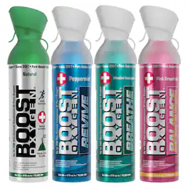 4 Pack Large 10 Liter Boost Oxygen Natural Portable Pure Oxygen Variety Canister - Mutli