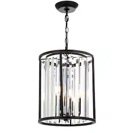 Jonathan Y - Bevin 12" Metal/Crystal LED Pendant, Oil Rubbed Bronze - Oil-Rubbed Bronze