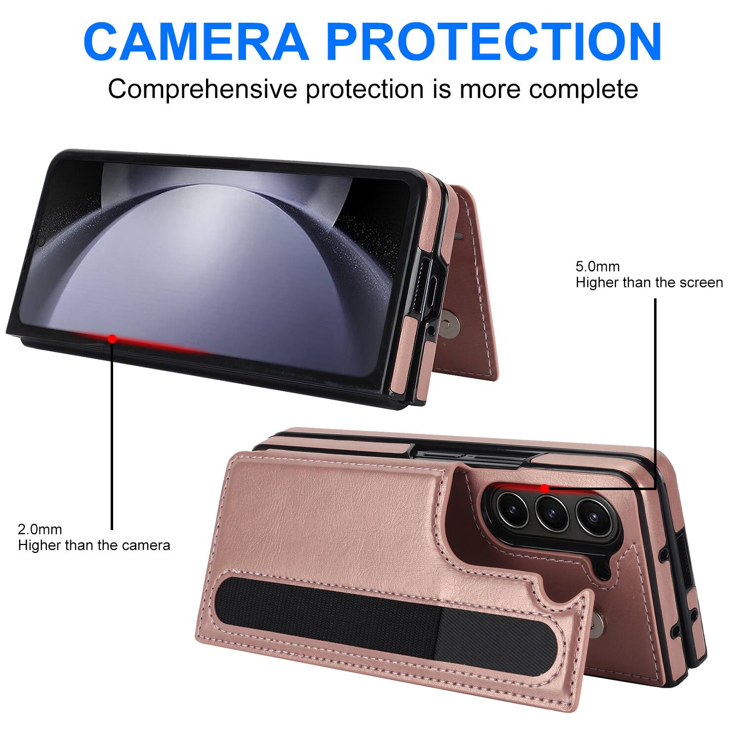 CAMERA PROTECTION  
Comprehensive protection is more complete  
5.0mm Higher than the screen  
2.0mm Higher than the camera