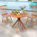 Angle. Costway - 35.5 Inch Patio Wood Dining Table with Slatted Tabletop & Curved Legs for Backyard - Natural.